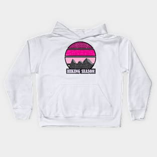 Hiking Season Girly Pink Kids Hoodie